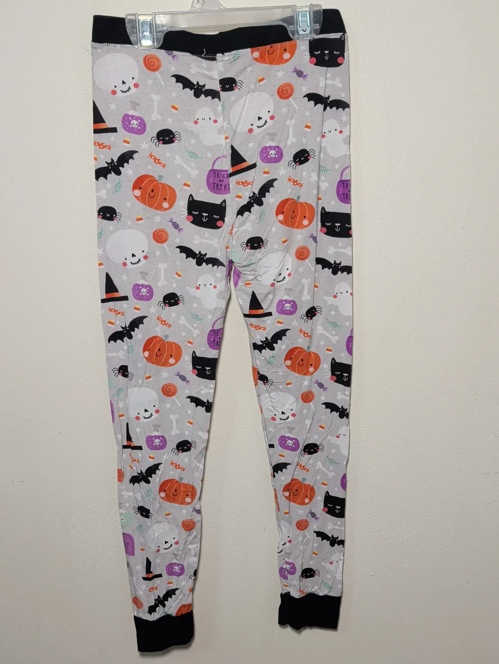 Little Sleepies Bamboo Pajama Set Halloween Print Gray Black Orange Size 7/8